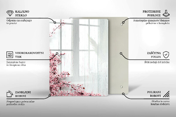 Tabla de cortar de vidrio Plumas de ave