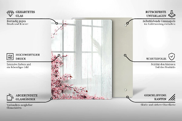 Tabla de cortar de vidrio Plumas de ave