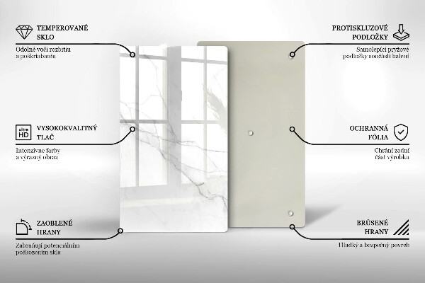Tabla de cortar de vidrio Mármol blanco delicado