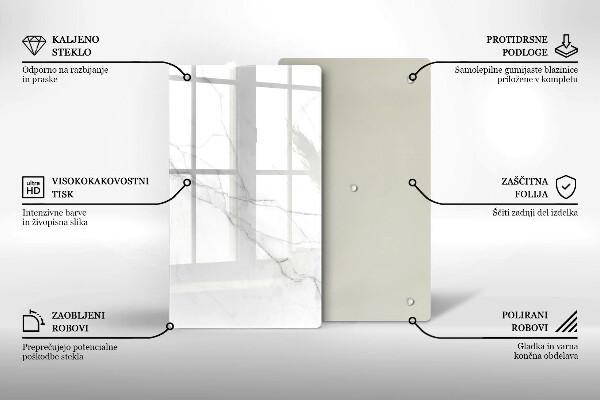 Tabla de cortar de vidrio Mármol blanco delicado