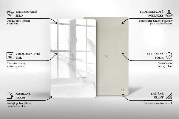 Tabla de cortar de vidrio Mármol blanco delicado