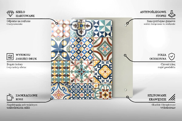 Tabla de cortar de vidrio Mármol blanco delicado
