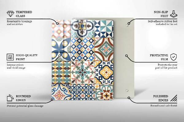 Tabla de cortar de vidrio Mármol blanco delicado