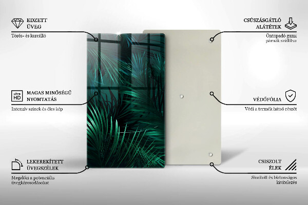 Tabla de cortar de vidrio Hojas de la selva salvaje