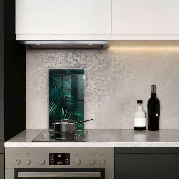 Tabla de cortar de vidrio Hojas de la selva salvaje