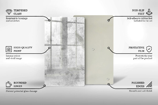 Tabla de cortar de vidrio Textura de hormigón