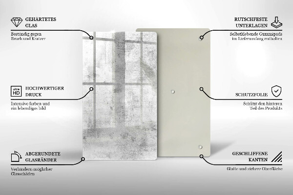 Tabla de cortar de vidrio Textura de hormigón