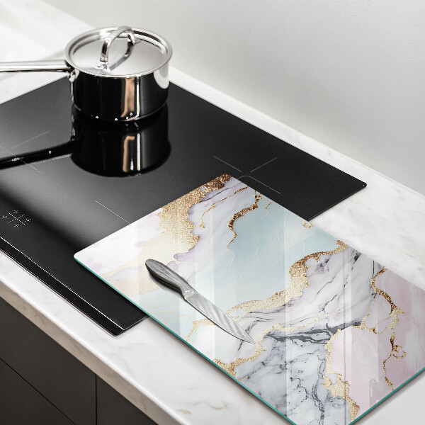 Tabla de cortar de vidrio Mármol pastel