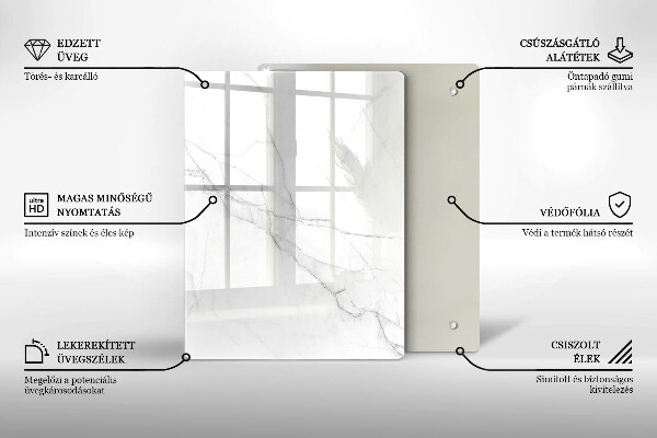 Tabla de cortar de vidrio Mármol pastel