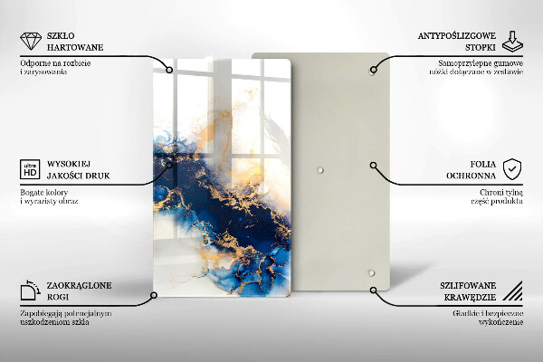 Tabla de cortar de vidrio Abstracción con azul