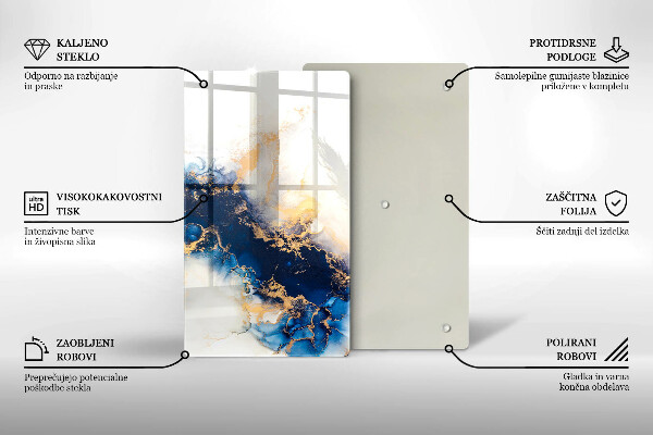 Tabla de cortar de vidrio Abstracción con azul