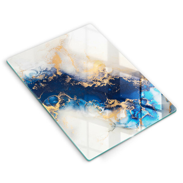 Tabla de cortar de vidrio Abstracción con azul