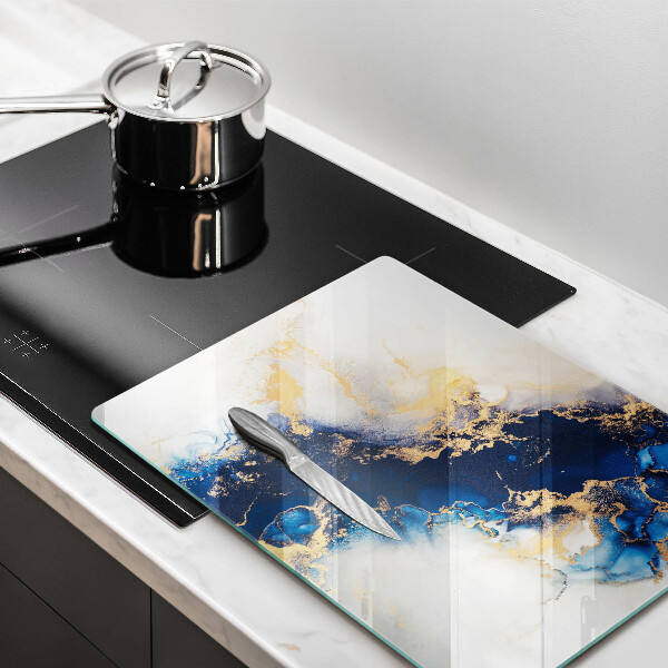 Tabla de cortar de vidrio Abstracción con azul