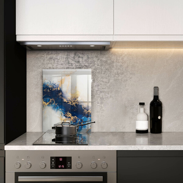 Tabla de cortar de vidrio Abstracción con azul