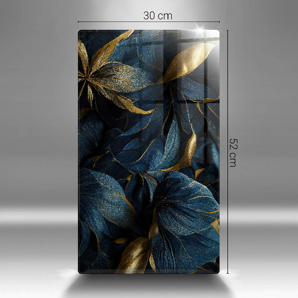 Tabla de cortar de vidrio Hojas decorativas con oro