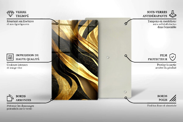 Tabla de cortar de vidrio Abstracción elegante