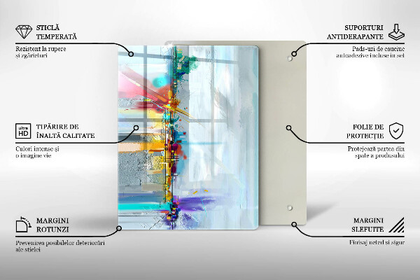 Tabla de cortar de vidrio Roca decorativa con oro