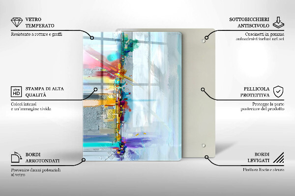 Tabla de cortar de vidrio Roca decorativa con oro