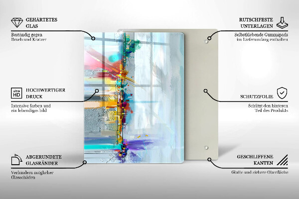 Tabla de cortar de vidrio Roca decorativa con oro