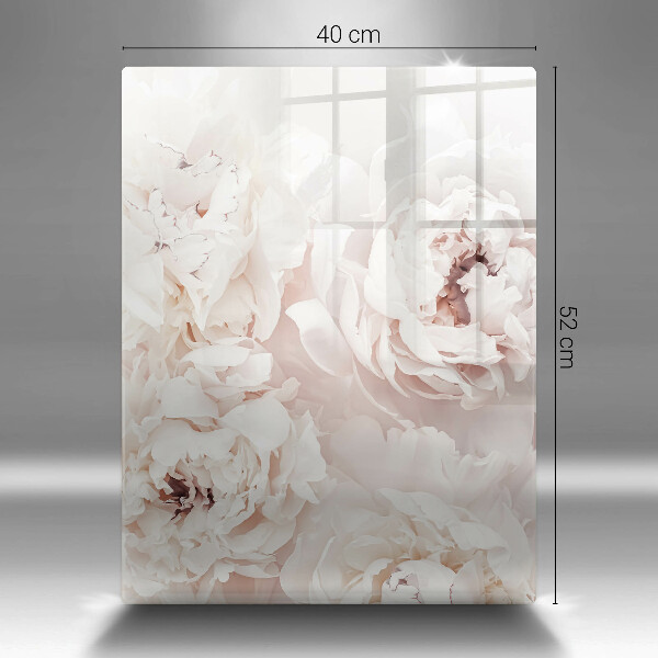 Tabla de cortar de vidrio Peonías pastel