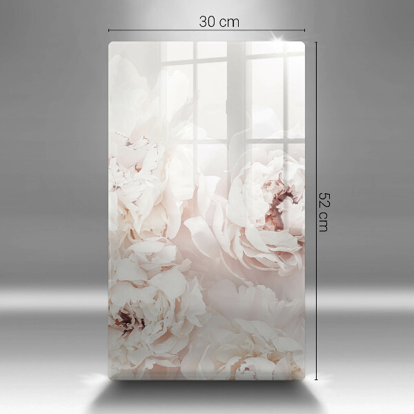 Tabla de cortar de vidrio Peonías pastel