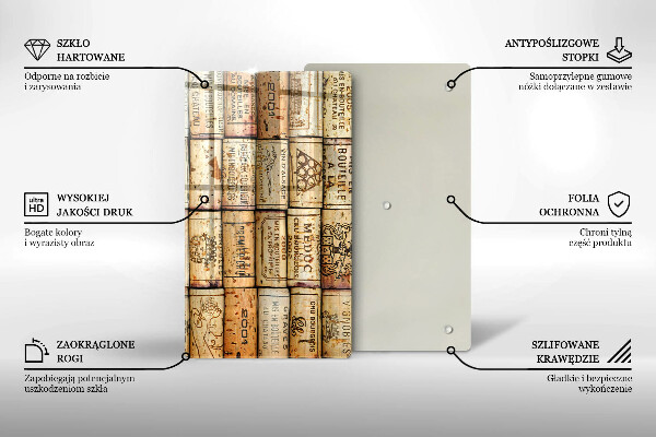 Tabla de cortar de vidrio Corchos de vino viejos