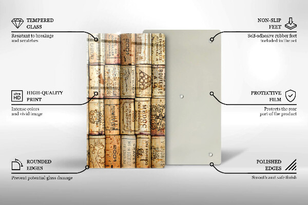 Tabla de cortar de vidrio Corchos de vino viejos