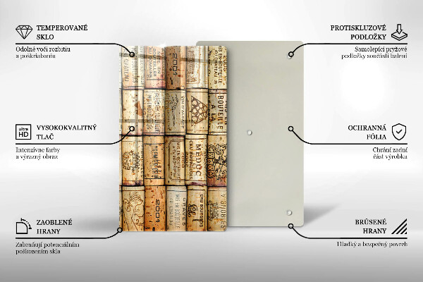 Tabla de cortar de vidrio Corchos de vino viejos
