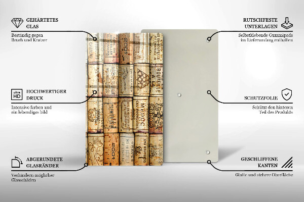 Tabla de cortar de vidrio Corchos de vino viejos