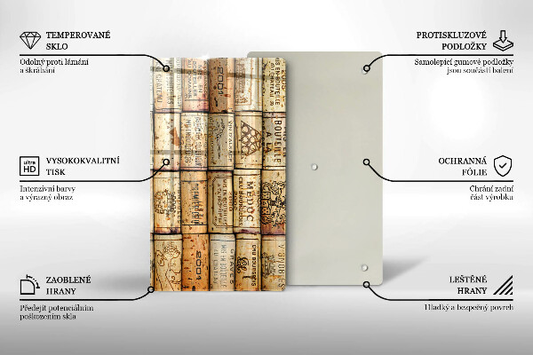 Tabla de cortar de vidrio Corchos de vino viejos