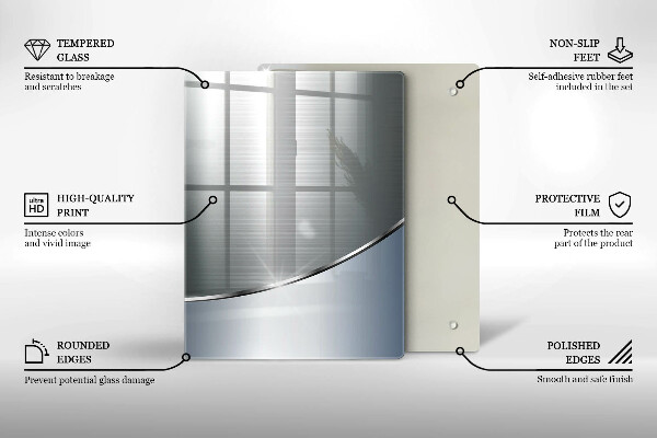 Tabla de cortar de vidrio Tableros brillantes modernos