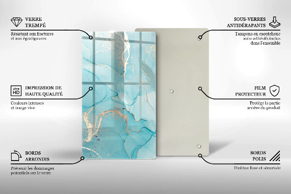 Tabla de cortar de vidrio Abstracción de piedra