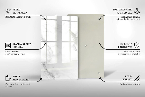 Tabla de cortar de vidrio Mármol moderno