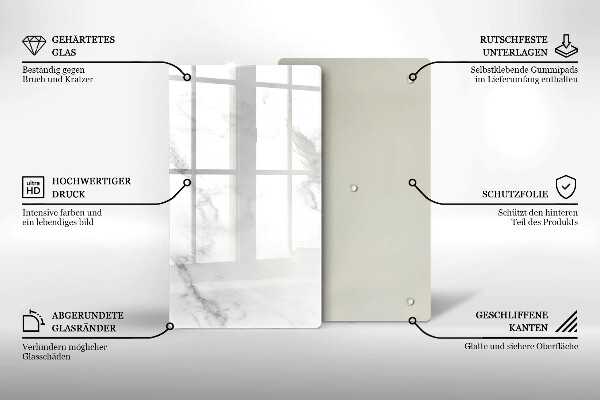 Tabla de cortar de vidrio Mármol moderno