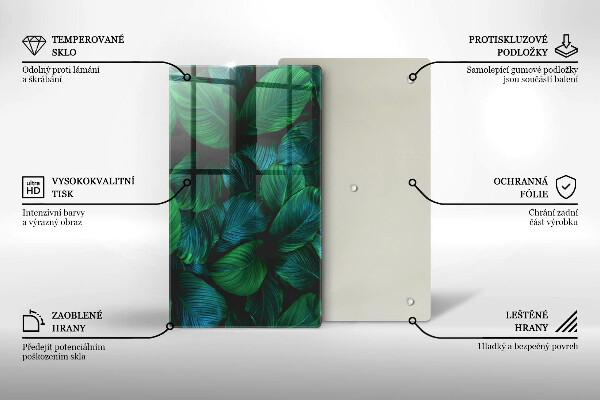 Tabla de cortar de vidrio Hojas de la selva