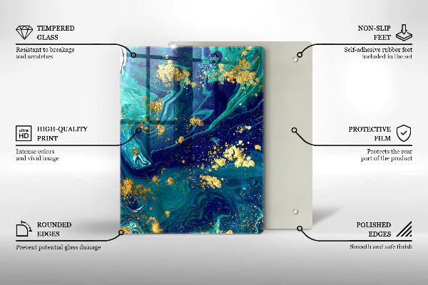 Tabla de cortar de vidrio Hojas de la selva