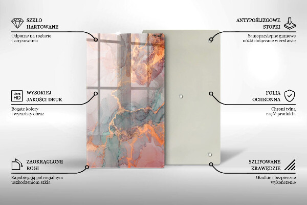 Tabla de cortar de vidrio Mármol con oro