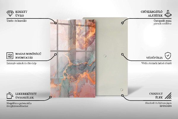 Tabla de cortar de vidrio Mármol con oro