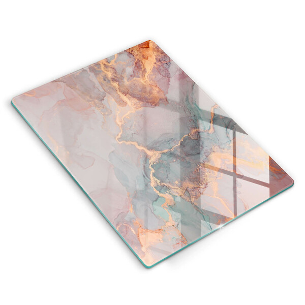 Tabla de cortar de vidrio Mármol con oro