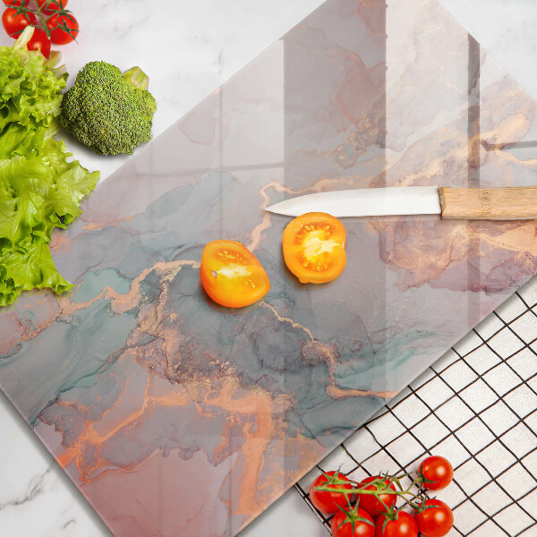 Tabla de cortar de vidrio Mármol con oro