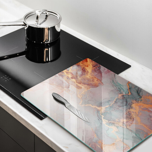 Tabla de cortar de vidrio Mármol con oro