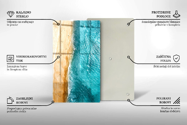 Tabla de cortar de vidrio Orilla de la playa y mar