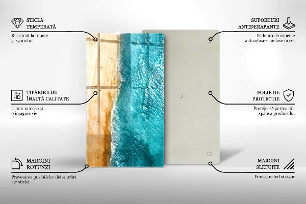 Tabla de cortar de vidrio Orilla de la playa y mar