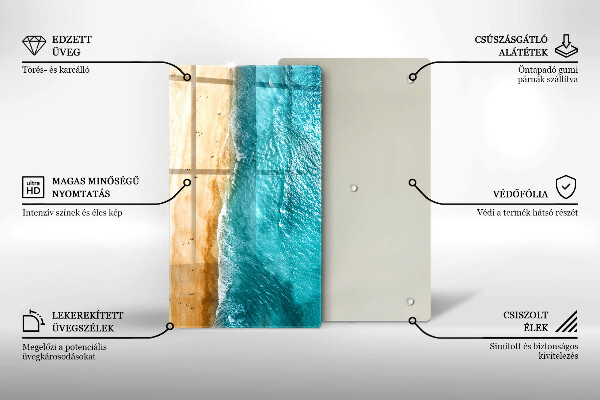 Tabla de cortar de vidrio Orilla de la playa y mar