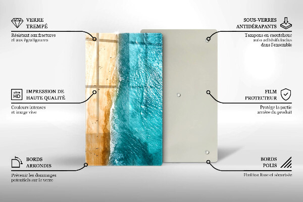 Tabla de cortar de vidrio Orilla de la playa y mar