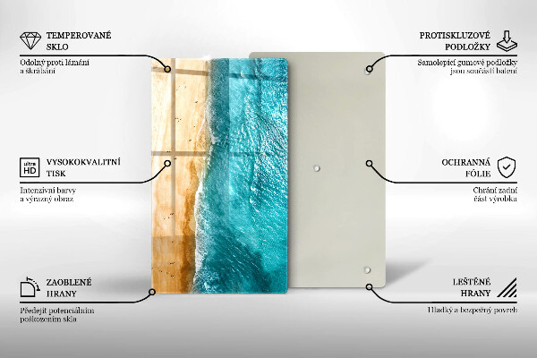 Tabla de cortar de vidrio Orilla de la playa y mar