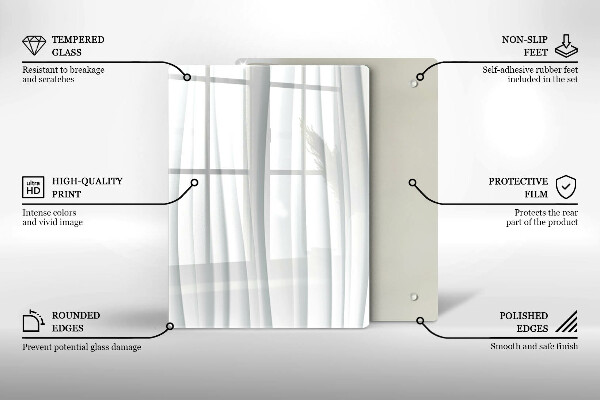 Tabla de cortar de vidrio Hojas de monstera