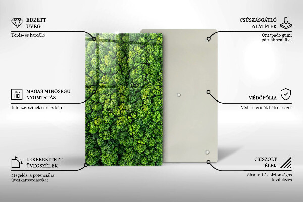 Tabla de cortar de vidrio Planta de musgo natural