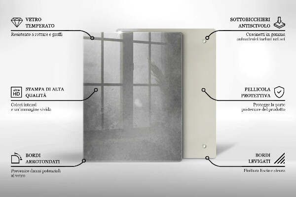 Tabla de cortar de vidrio Planta de musgo natural