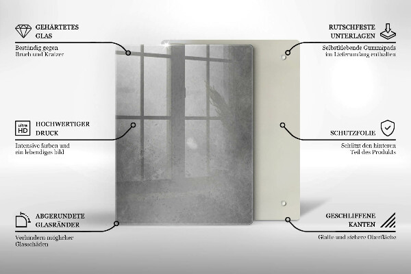 Tabla de cortar de vidrio Planta de musgo natural
